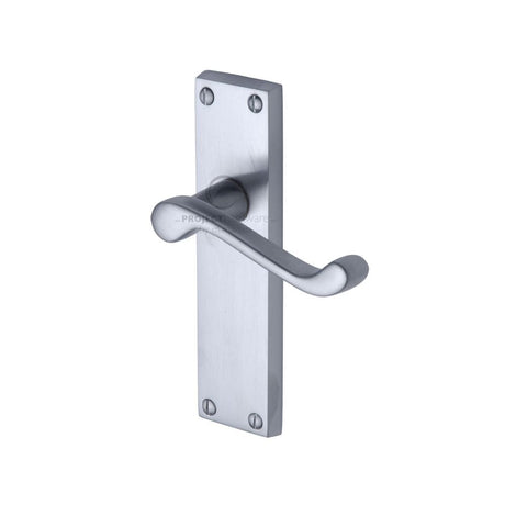 Project Hardware Door Furniture Satin Chrome / Latch Handles Project Hardware - Door Handle Lever Latch Malvern Design Satin Chrome Finish