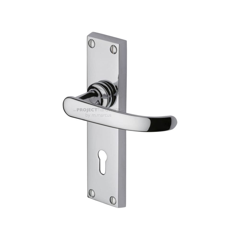 Project Hardware Door Furniture Polished Chrome / Std. Lock Handles Project Hardware - Door Handle Lever Lock Avon Design Polished Chrome Finish