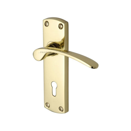 Project Hardware Door Furniture Polished Brass / Std. Lock Handles Project Hardware - Door Handle Lever Lock Luca Design Polished Brass Finish