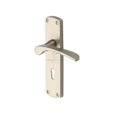Project Hardware Door Furniture Satin Nickel / Std. Lock Handles Project Hardware - Door Handle Lever Lock Luca Design Satin Nickel Finish