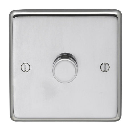 This is an image showing Eurolite Stainless Steel 1 Gang Dimmer - Polished Stainless Steel pss1d400 available to order from trade door handles, quick delivery and discounted prices.