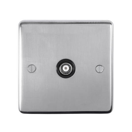 This is an image showing Eurolite Stainless Steel TV - Polished Stainless Steel (With Black Trim) pss1tvb available to order from trade door handles, quick delivery and discounted prices.