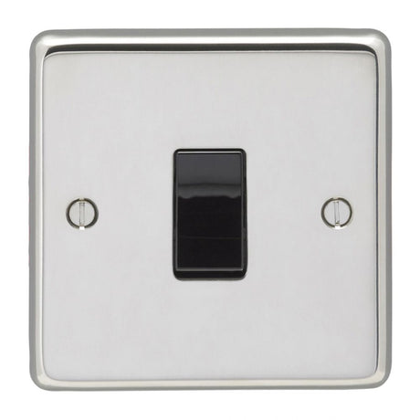 This is an image showing Eurolite Stainless Steel 20Amp Switch - Polished Stainless Steel (With Black Trim) pss20aswb available to order from trade door handles, quick delivery and discounted prices.