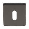 This is an image of a Manital - Square Standard Key Escutcheon - Anthracite qe003ant that is availble to order from Trade Door Handles in Kendal.