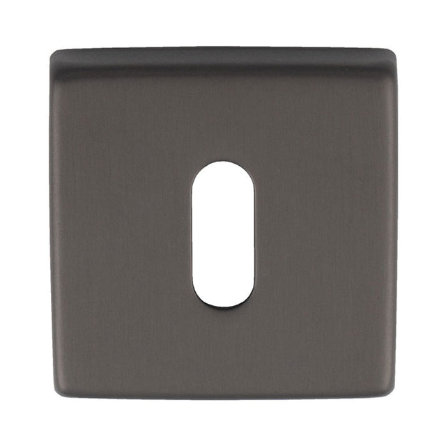 This is an image of a Manital - Square Standard Key Escutcheon - Anthracite qe003ant that is availble to order from Trade Door Handles in Kendal.
