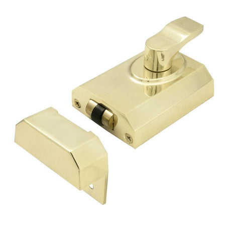 This is an image of a Eurospec - Contract Rim Cylinder Rollerbolt 60mm - Electro Brassed that is availble to order from Trade Door Handles in Kendal.