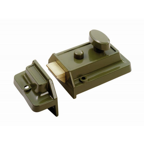 This is an image of a Eurospec - Traditional Rim Cylinder Nightlatch - Green that is availble to order from Trade Door Handles in Kendal.