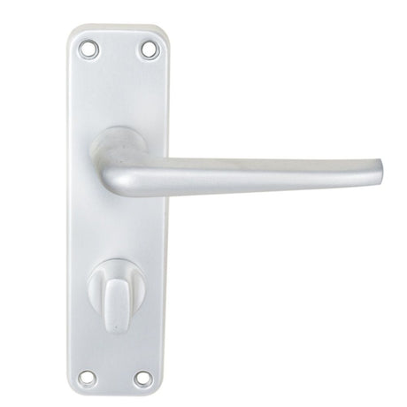 This is an image of a Eurospec - Aluminium Lever on WC Backplate - Satin Anodised Aluminium that is availble to order from Trade Door Handles in Kendal.