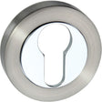 Senza Pari Door Furniture Satin Nickel/Polished Chrome / Euro Profile Escutcheons Senza Pari Euro Escutcheon on Round Rose - Satin Nickel/Polished Chrome