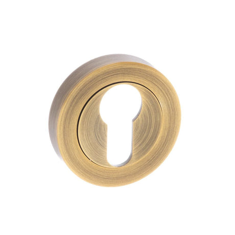 Senza Pari Door Furniture Weathered Antique Bronze / Euro Profile Escutcheons Senza Pari Euro Escutcheon on Round Rose - Weathered Antique Bronze