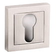 Senza Pari Door Furniture Satin Nickel / Euro Profile Escutcheons Senza Pari Euro Escutcheon on Square Rose - Satin Nickel