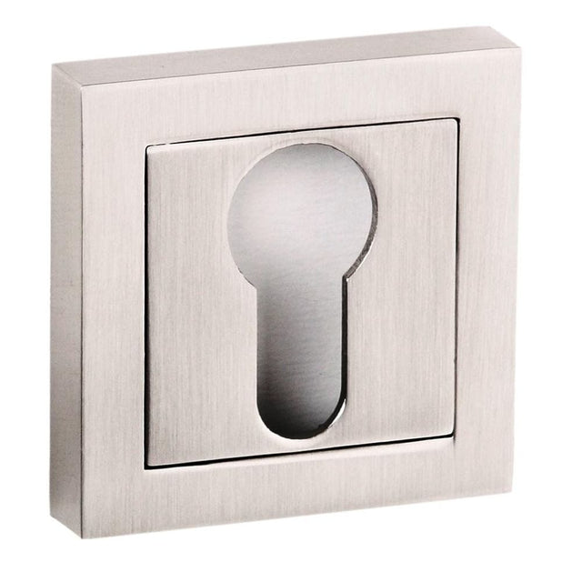 Senza Pari Door Furniture Satin Nickel / Euro Profile Escutcheons Senza Pari Euro Escutcheon on Square Rose - Satin Nickel