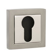 Senza Pari Door Furniture Satin Nickel/Polished Nickel / Euro Profile Escutcheons Senza Pari Euro Escutcheon on Square Rose - Satin Nickel/Polished Nickel
