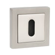 Senza Pari Door Furniture Satin Nickel/Polished Nickel / Mortice Key Profile Escutcheons Senza Pari Key Escutcheon on Square Rose - Satin Nickel/Polished Nickel