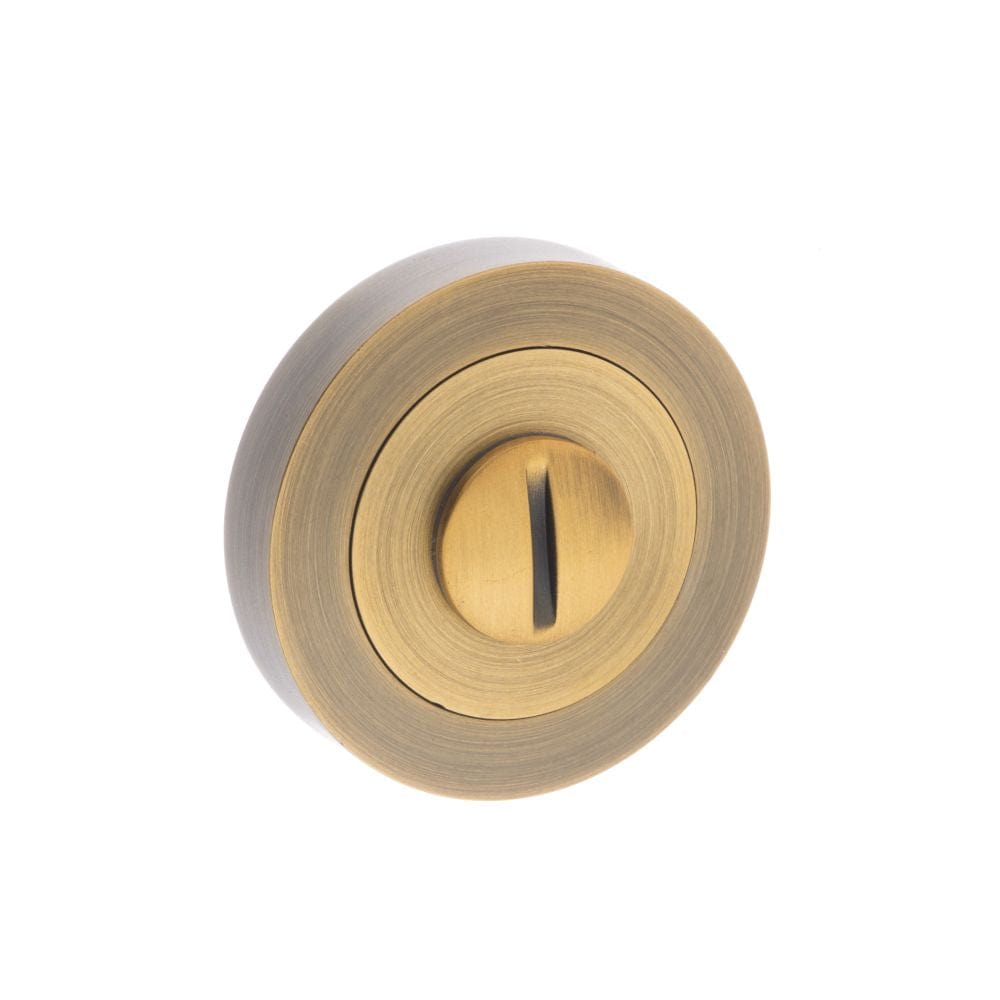 Senza Pari Door Furniture Weathered Antique Bronze / No Senza Pari WC Turn and Release on Round Rose - Weathered Antique Bronze