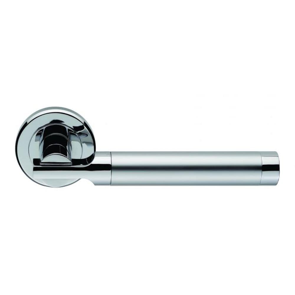 Serozzetta Door Furniture Satin Chrome/Polished Chrome / Round Rose Serozzetta - Azul Lever on Round Rose - SCCP