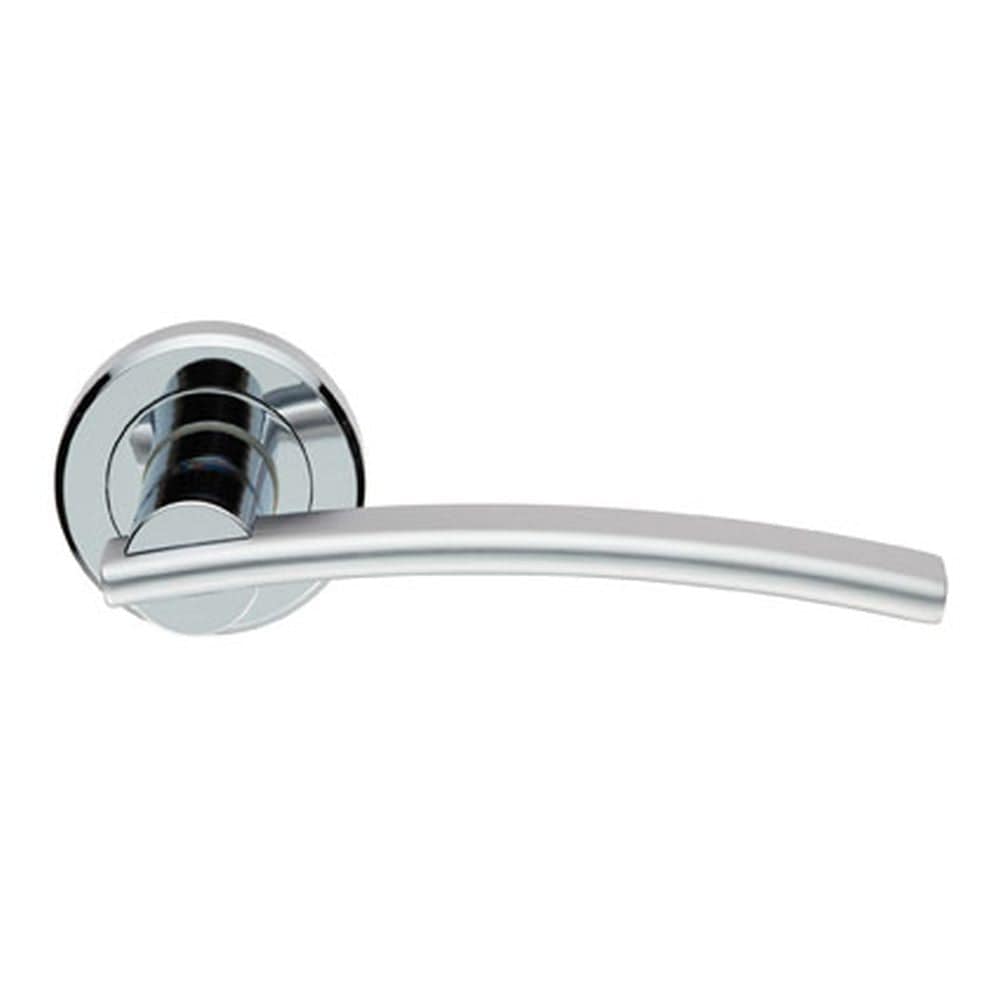 Serozzetta Door Furniture Polished Chrome/Satin Chrome / Round Rose Serozzetta - Cumulus Lever On Rose - Polished Chrome/Satin Chrome
