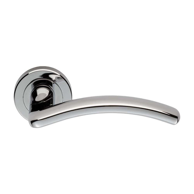 Serozzetta Door Furniture Polished Chrome / Round Rose Serozzetta - Design Lever on Round Rose - Polished Chrome