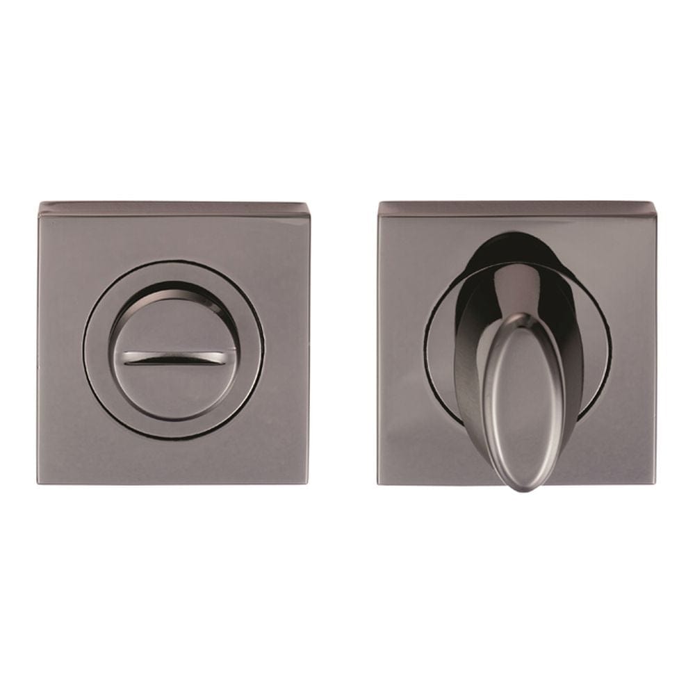 Serozzetta Door Furniture Black Nickel / No Serozzetta - Square Turn and Release - Black Nickel