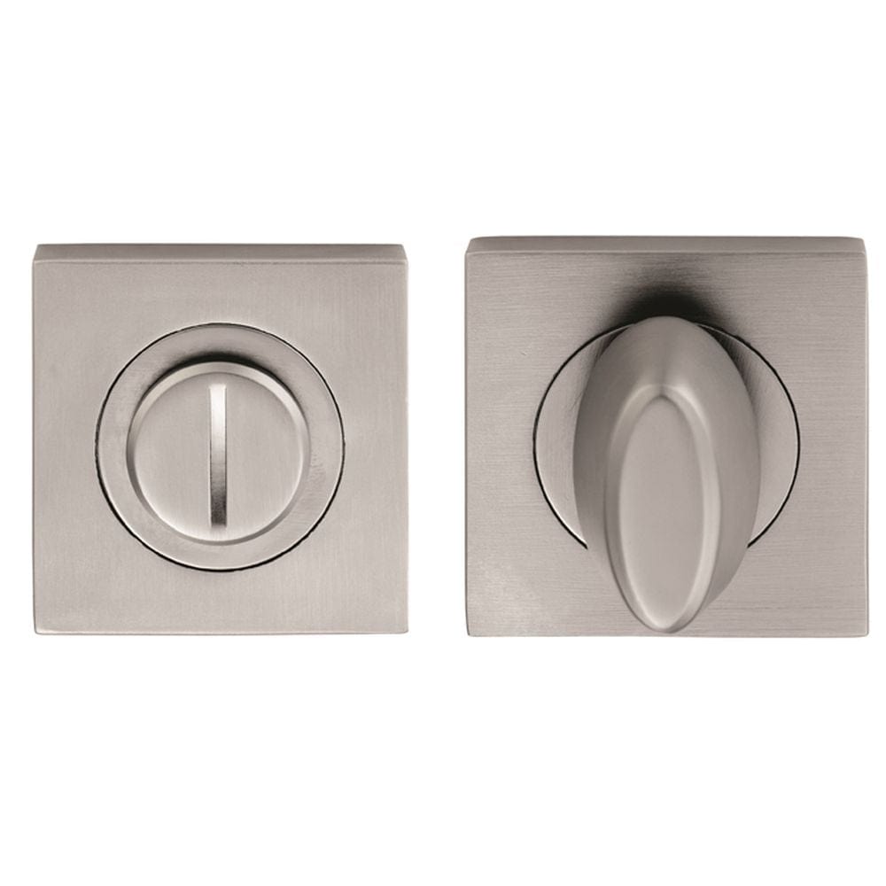 Serozzetta Door Furniture Satin Chrome / No Serozzetta - Square Turn and Release - Satin Chrome