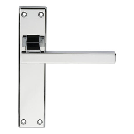 Serozzetta Door Furniture Polished Chrome / Latch Handles Serozzetta - Stratus Lever on Latch Backplate - Polished Chrome