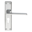 Serozzetta Door Furniture Polished Chrome / Euro Profile Lock Handles Serozzetta - Zone Lever on Euro Lock Backplate - Polished Chrome