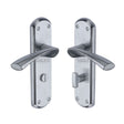 Sorrento Door Furniture Satin Chrome / Bathroom Lock Handles Sorrento - Door Handle Bathroom Atlanta Design Satin Chrome Finish