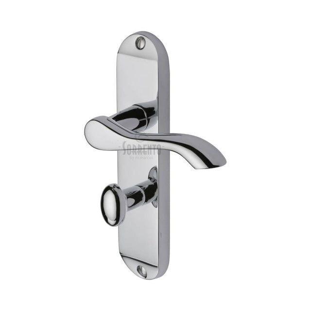 Sorrento Door Furniture Polished Chrome / Bathroom Lock Handles Sorrento - Door Handle for Bathroom Aurora Design Polished Chrome Finish
