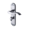 Sorrento Door Furniture Satin Chrome / Bathroom Lock Handles Sorrento - Door Handle for Bathroom Aurora Design Satin Chrome Finish