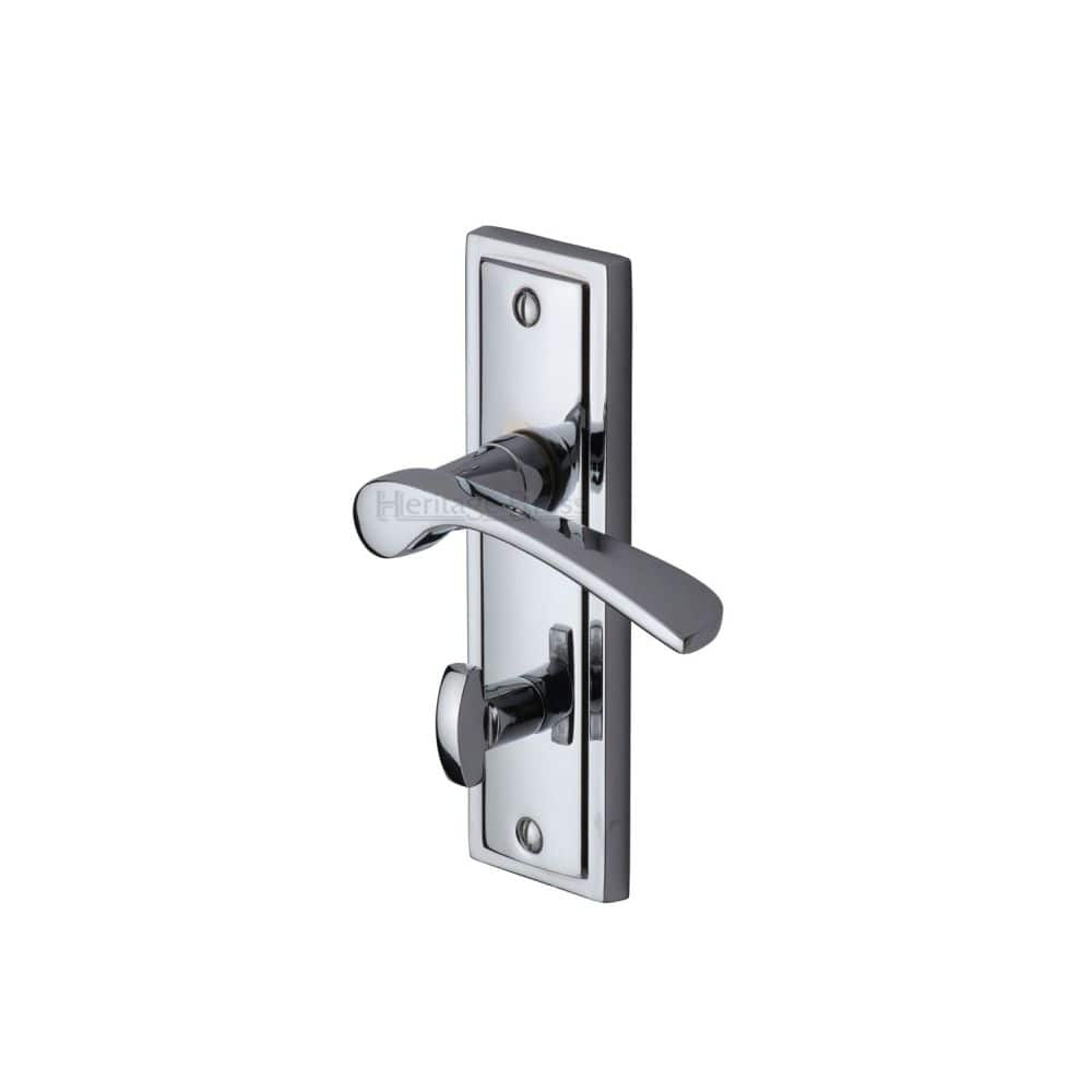 Sorrento Door Furniture Polished Chrome / Bathroom Lock Handles Sorrento - Door Handle for Bathroom Boston Design Polished Chrome F