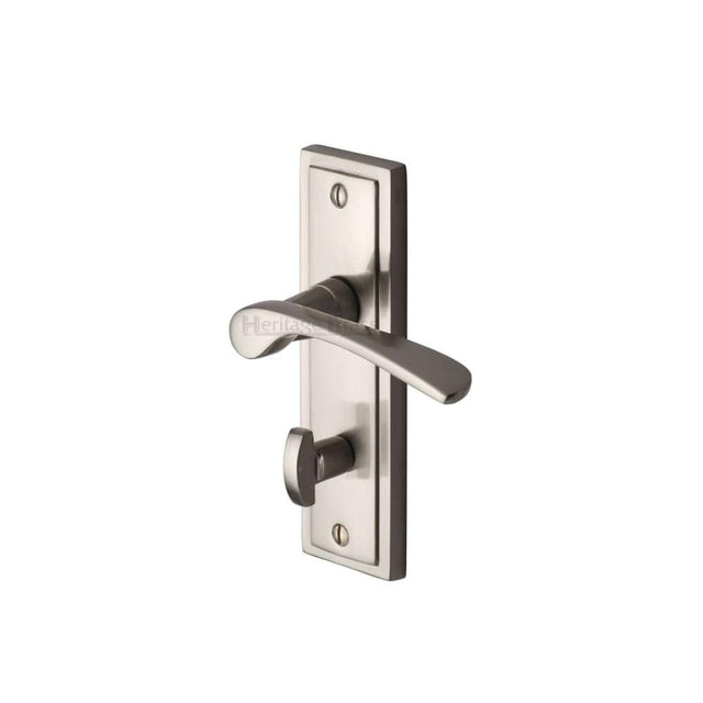 Sorrento Door Furniture Satin Nickel / Bathroom Lock Handles Sorrento - Door Handle for Bathroom Boston Design Satin Nickel F