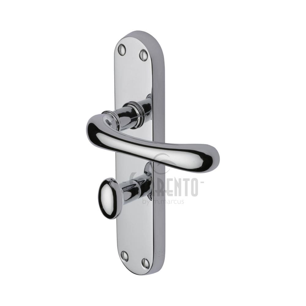Sorrento Door Furniture Polished Chrome / Bathroom Lock Handles Sorrento - Door Handle for Bathroom Donna Design Polished Chrome Finish