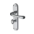Sorrento Door Furniture Satin Chrome / Bathroom Lock Handles Sorrento - Door Handle for Bathroom Donna Design Satin Chrome Finish