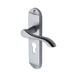 Sorrento Door Furniture Satin Chrome / Euro Profile Lock Handles Sorrento - Door Handle for Euro Profile Plate Aurora Design Satin Chrome Finish