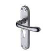 Sorrento Door Furniture Satin Chrome / Euro Profile Lock Handles Sorrento - Door Handle for Euro Profile Plate Donna Design Satin Chrome Finish