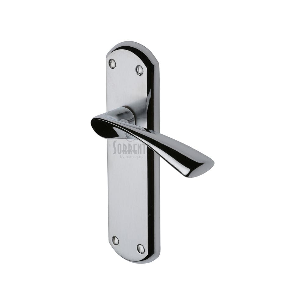Sorrento Door Furniture Apollo Dual Finish,Satin Chrome/Polished Chrome / Latch Handles Sorrento - Door Handle Lever Latch Atlanta Design Apollo Finish