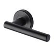 Sorrento Door Furniture Matt Black / Round Rose Sorrento - Door Handle Lever Latch on Round Rose Shuttle Design Matt Black Finis