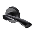 Sorrento Door Furniture Matt Black / Round Rose Sorrento - Door Handle Lever Latch on Round Rose Treviso Design Matt Black Finis