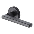 Sorrento Door Furniture Matt Black / Round Rose Sorrento - Door Handle Lever Latch Vector Design Matt Black Finish