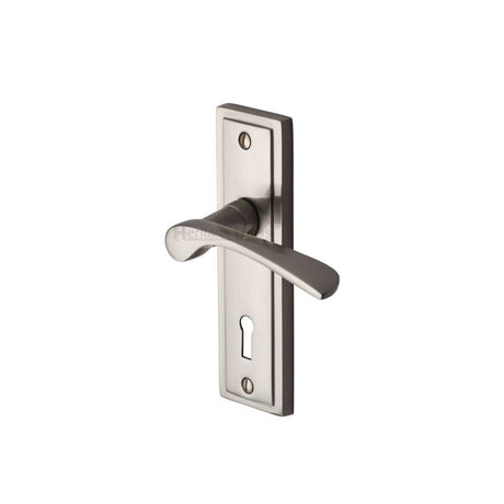 Sorrento Door Furniture Satin Nickel / Std. Lock Handles Sorrento - Door Handle Lever Lock Boston Design Satin Nickel Fin