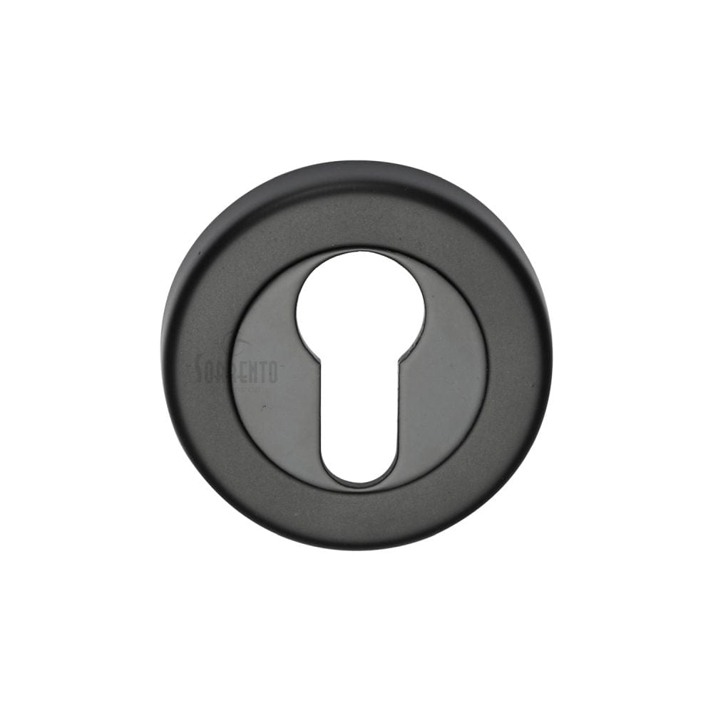 Sorrento Door Furniture Matt Black / Euro Profile Escutcheons Sorrento - Euro Profile Cylinder Escutcheon Matt Black Finish