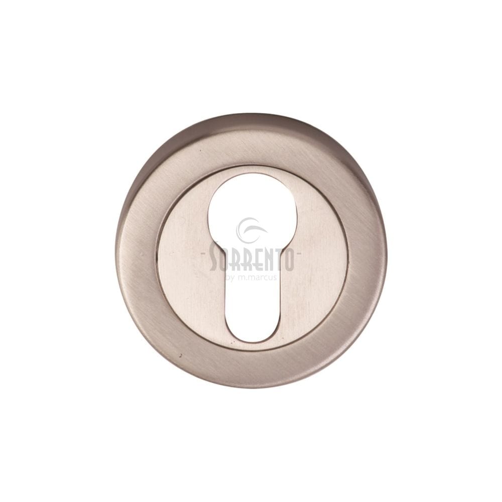 Sorrento Door Furniture Satin Nickel / Euro Profile Escutcheons Sorrento - Euro Profile Cylinder Escutcheon Satin Nickel Finish
