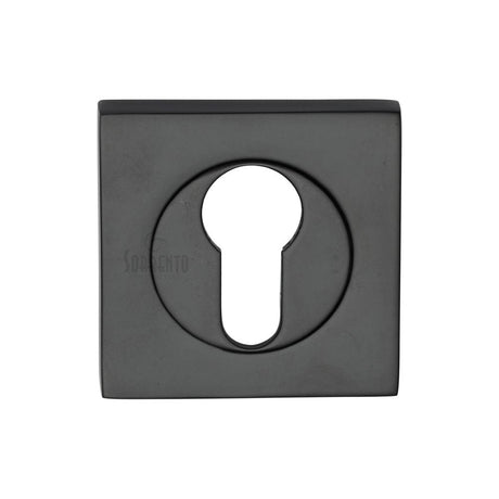 Sorrento Door Furniture Matt Black / Euro Profile Escutcheons Sorrento - Euro Square Escutcheon Matt Black Finish