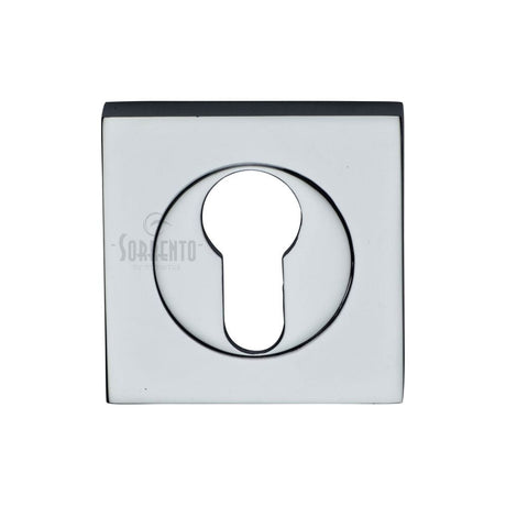 Sorrento Door Furniture Polished Chrome / Euro Profile Escutcheons Sorrento - Euro Square Escutcheon Polished Chrome Finish