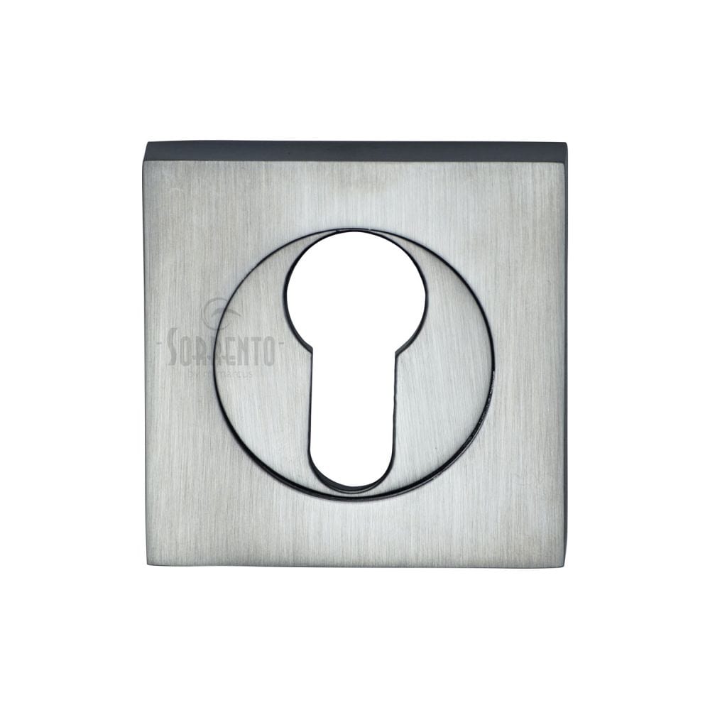 Sorrento Door Furniture Satin Chrome / Euro Profile Escutcheons Sorrento - Euro Square Escutcheon Satin Chrome Finish