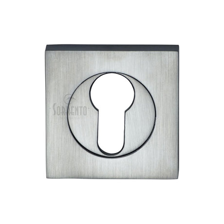 Sorrento Door Furniture Satin Chrome / Euro Profile Escutcheons Sorrento - Euro Square Escutcheon Satin Chrome Finish