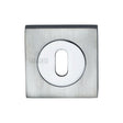 Sorrento Door Furniture Apollo Dual Finish,Satin Chrome/Polished Chrome / Mortice Key Profile Escutcheons Sorrento - Keyhole Square Escutcheon Apollo Finish