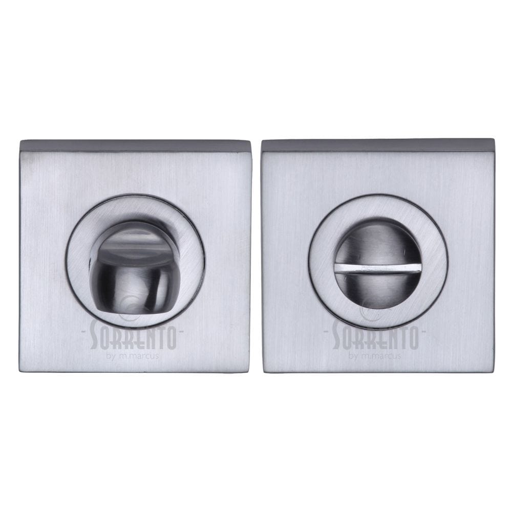 Sorrento Door Furniture Satin Chrome / No Sorrento - Square Thumbturn & Emergency Release Satin Chrome Finish
