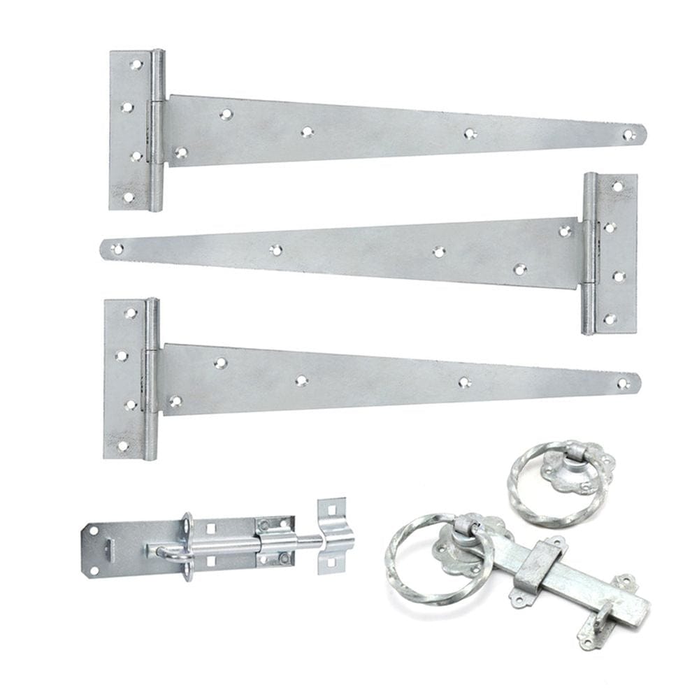 Spira Brass Door Furniture N/A / Zinc / Door Hardware Kit Spira Brass - 14" 350mm Twist Ring Gate Ironmongery Kit Zinc