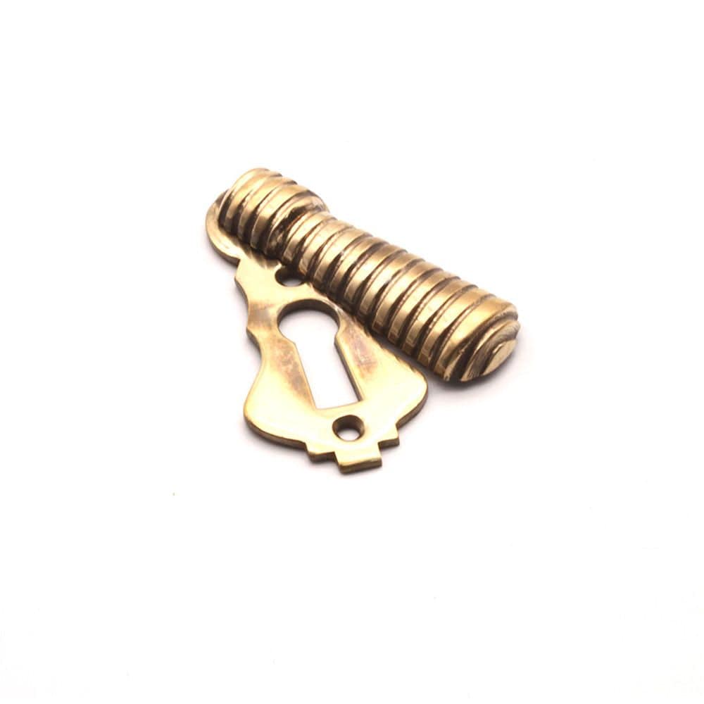 Spira Brass Door Furniture N/A / Aged Brass / Mortice Key Profile Escutcheons Spira Brass - Beehive Escutcheon Aged Brass